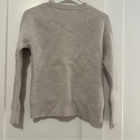 Wilfred Free Beige Waffle Knit Crew Neck Sweater Size XXS Women’s 100% Wool - Picture 7 of 12